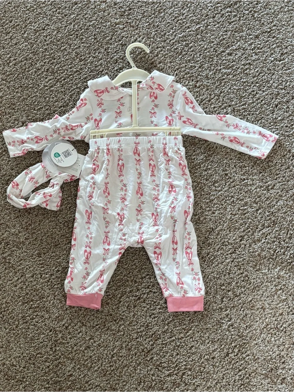 MILKBERRY 3 Piece Infant Bamboo Outfit Shirt Pants Headband NWT Sz 6-9 month